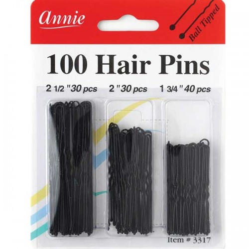 Annie 100 Hair Pins Combo Black  #3317